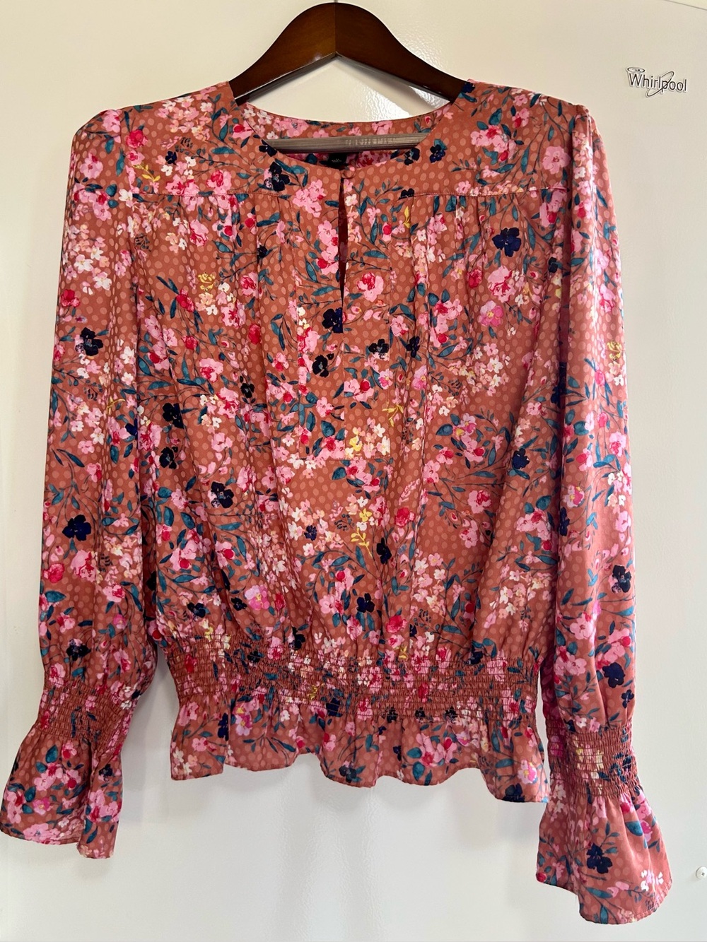 Ann Taylor Romantic & Ruffled Floral Long-Sleeve Blouse XL